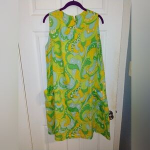 Vibrant Green and Yellow Patterned Dress